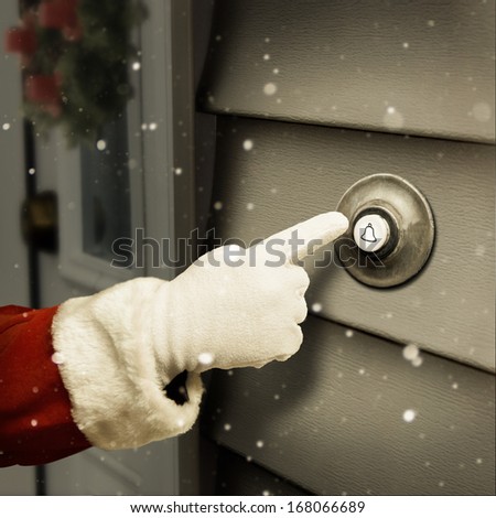 Santa is ringing the door bell