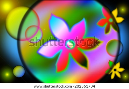 rainbow flower in bubble