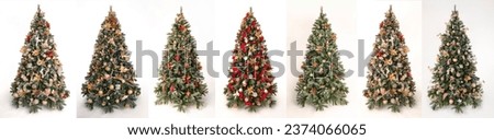 Similar – Image, Stock Photo Christmas tree decorated with candlelight standing in a brown room