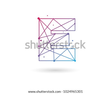 Initial Letter E Connected Circle Network Logo Design Template Element