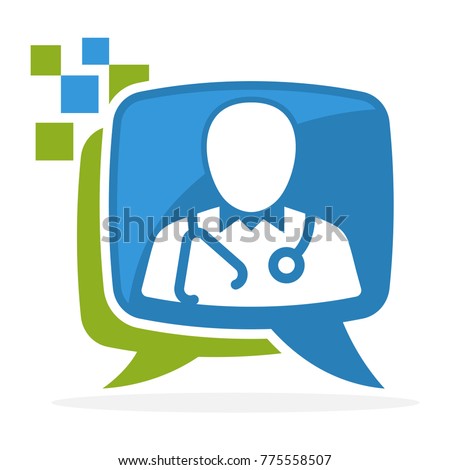 logo icon with the concept of media consultation with the doctor