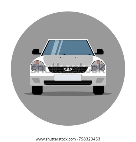 Vector illustration of the Russian car Lada Priora, icon