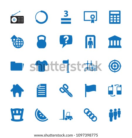 Web icon. collection of 25 web filled icons such as t-shirt, baby bed, 3 allowed, loading, home, court building, global home, diploma. editable web icons for web and mobile.