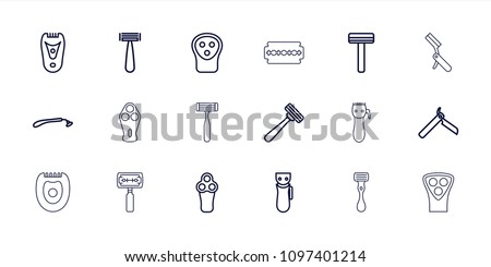 Razor icon. collection of 18 razor outline icons such as . editable razor icons for web and mobile.
