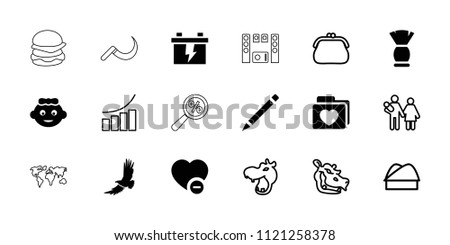 Art icon. collection of 18 art filled and outline icons such as baby girl, battery, pen, minus favorite, folder with heart. editable art icons for web and mobile.