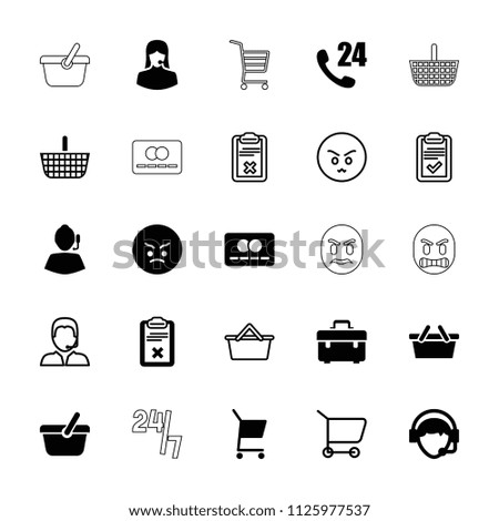 Customer icon. collection of 25 customer filled and outline icons such as toolbox, 24 hours support, angry emot, operator. editable customer icons for web and mobile.