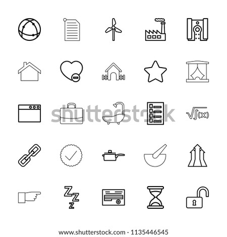 Button icon. collection of 25 button outline icons such as document, hourglass, chain, zzz, mill, opened lock, minus favorite, atom. editable button icons for web and mobile.