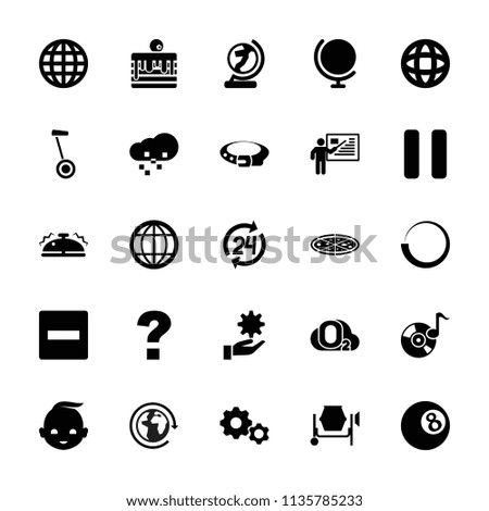 Round icon. collection of 25 round filled icons such as belt, globe, minus, question, pause, loading, bell, teacher, defragmentation. editable round icons for web and mobile.