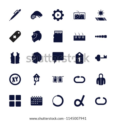 Template icon. collection of 25 template filled icons such as lion, chameleon, chat, hair, reload replay, loading, photos on rope. editable template icons for web and mobile.