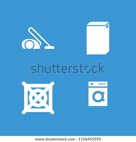 Washer icon. collection of 4 washer filled icons such as vacuum cleaner, washing machine. editable washer icons for web and mobile.
