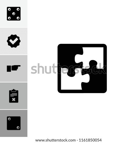 Choice icon. collection of 6 choice filled icons such as tick, puzzle, dice, pointing. editable choice icons for web and mobile.