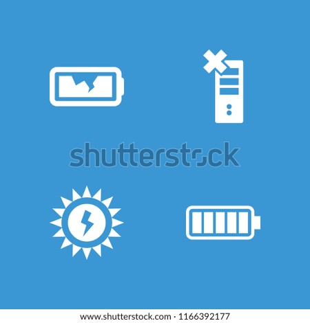Battery icon. collection of 4 battery filled icons such as . editable battery icons for web and mobile.