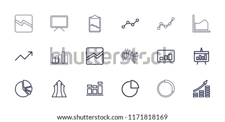 Graph icon. collection of 18 graph outline icons such as money growth, chart, line chart, arrows up. editable graph icons for web and mobile.
