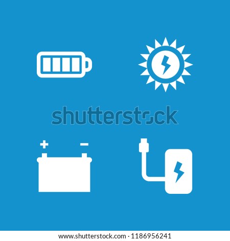 Generation icon. collection of 4 generation filled icons such as battery. editable generation icons for web and mobile.