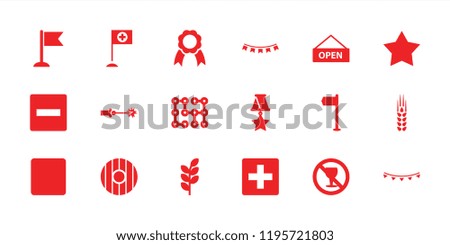 Banner icon. collection of 18 banner filled icons such as star, plus, minus, no alcohol, flag, ribbon, open plate, shield, medal. editable banner icons for web and mobile.