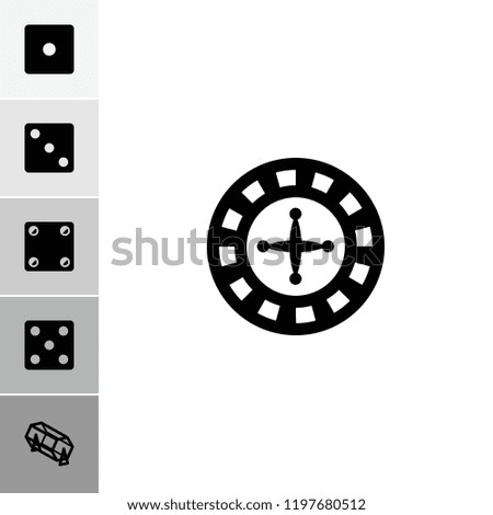 Fortune icon. collection of 6 fortune filled icons such as roulette, dice. editable fortune icons for web and mobile.