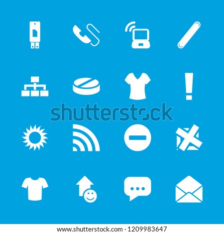 Website icon. collection of 16 website filled icons such as shirt, t-shirt, sun, pill, structure, wi-fi, envelope, bandage. editable website icons for web and mobile.