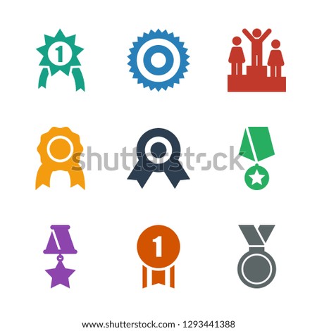 medal icons. Trendy 9 medal icons. Contain icons such as number medal, with star, ranking, award. icon for web and mobile.