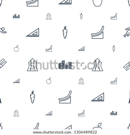 concept icons pattern seamless white background. Included editable outline carrot, equalizer, apple, ruler, arrows up, chart, sawing, rake icons. concept icons for web and mobile.