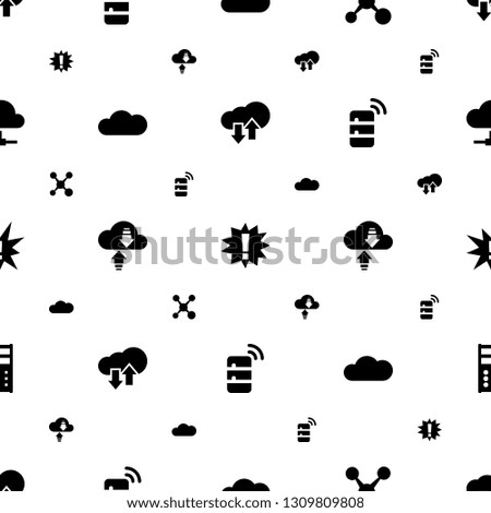 cloud icons pattern seamless white background. Included editable filled download upload cloud, exclamation, share, download cloud, server icons. icons for web and mobile.