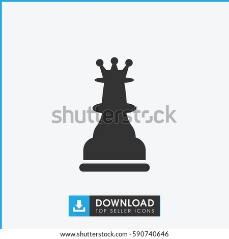 chess king icon. Simple filled chess king vector icon. On white background.