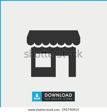 store icon. Simple filled store vector icon. On white background.