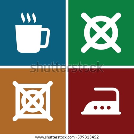 steam icons set. Set of 4 steam filled icons such as mug, iron