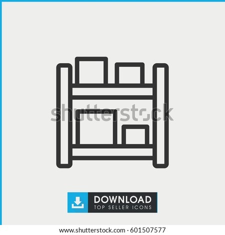 storage icon. simple outline storage vector icon. on white background.