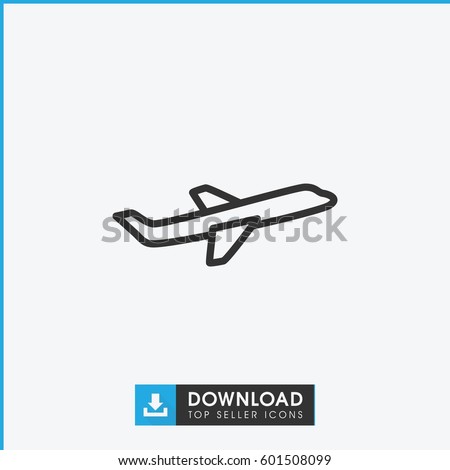 plane icon. simple outline plane vector icon. on white background.