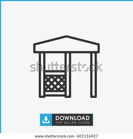 gazebo icon. simple outline gazebo vector icon. on white background.