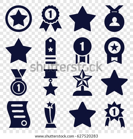 Best icons set. set of 16 best filled icons such as medal, star, bill of house sell, rank, trophy, star trophy, number 1 medal