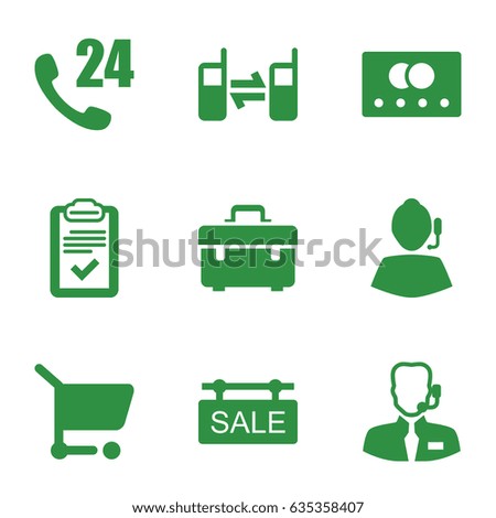 Customer icons set. set of 9 customer filled icons such as credit card, toolbox, connected phone, clipboard, sale tag, help support, shopping cart, support