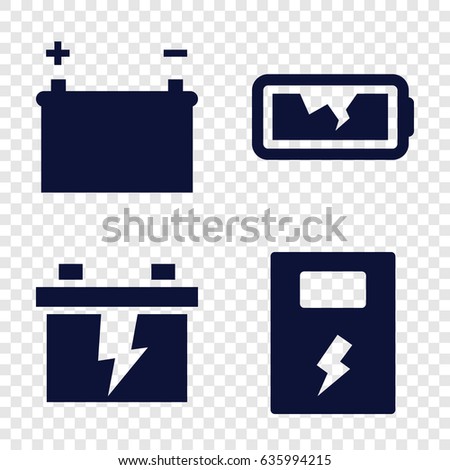 Alkaline icons set. set of 4 alkaline filled icons such as battery