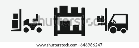 Set of 3 filled forklifticons