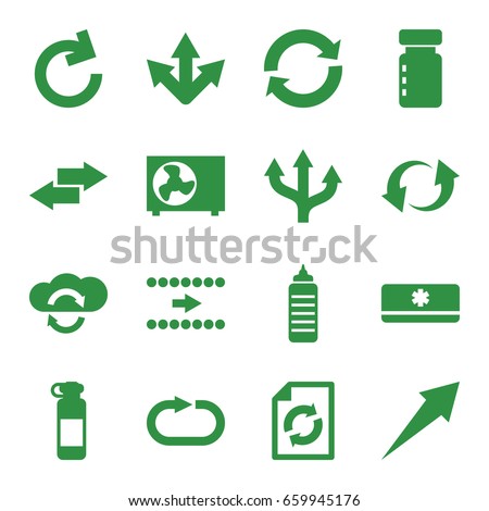 Refresh icons set. set of 16 refresh filled icons such as reload, update, reload replay, air conditioner, arrow, cloud sync, bottle for fitness