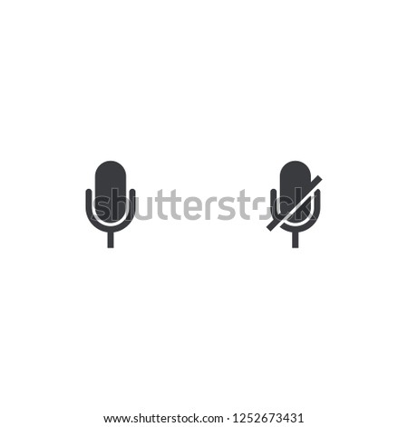 Vector microphone icon. Microphone shape. Mute mic.rophone. Element for design search app chat messenger or website