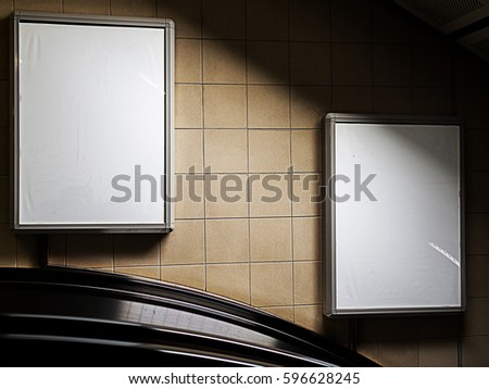 Free Mock Up Poster Media Template Ads Display In Subway Station Escalator Photos Avopix Com Subway Poster Template