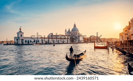 Similar – Image, Stock Photo Gondolas in Venice in the Markus Basin