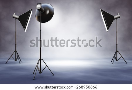 3D rendering of a photographic studio background