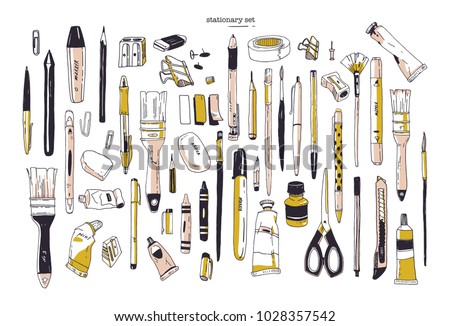 Similar – Image, Stock Photo White office utensils on grey