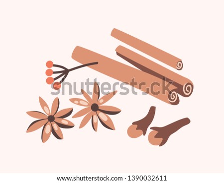 Similar – Image, Stock Photo Anise stars and various spices on rustic table