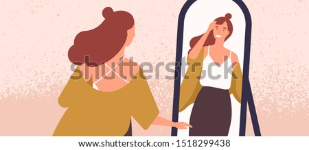 Girl Looking In Mirror Drawing At Getdrawings Free Download