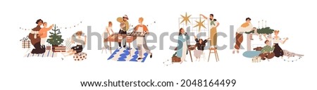 Similar – Image, Stock Photo Illustrator during the Christmas painting of a window pane