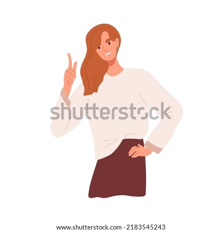 Angry annoyed woman pointing, gesturing with finger. Exasperated irritated grumpy disappointed person with negative emotion, face expression. Flat vector illustration isolated on white background Сток-фото © 