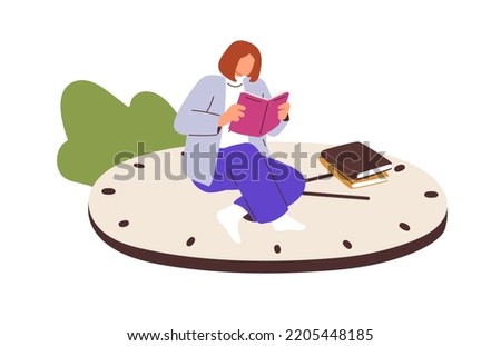 Person reader with books, studying, preparing for exam. Speed reading, education, knowledge concept. Woman with fiction literature at leisure. Flat vector illustration isolated on white background