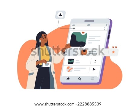UX UI designer creating mobile application interface. Developer building digital app design on phone screen. User experience, usability concept. Flat vector illustration isolated on white background