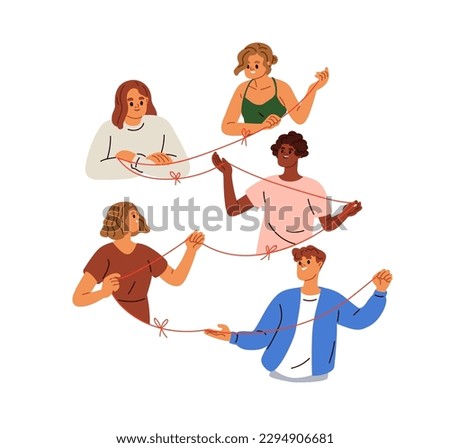 Networking, making connections, establishing social contacts, building useful links. Communication concept. intermediaries connecting people. Flat vector illustration isolated on white background