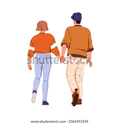 Similar – Image, Stock Photo Loving couple walking in golden rural field