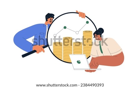 Financial growth concept. Business, finance analysis. Growing income, increasing revenue, earnings, investment dividends, investing money. Flat graphic vector illustration isolated on white background