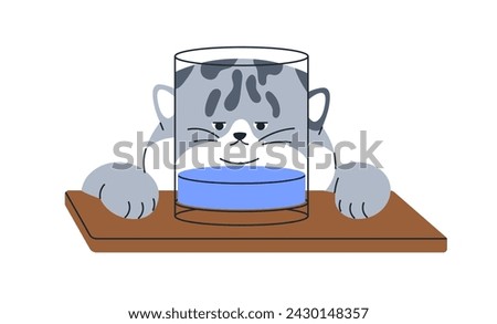 Similar – Image, Stock Photo Funny face through water glass